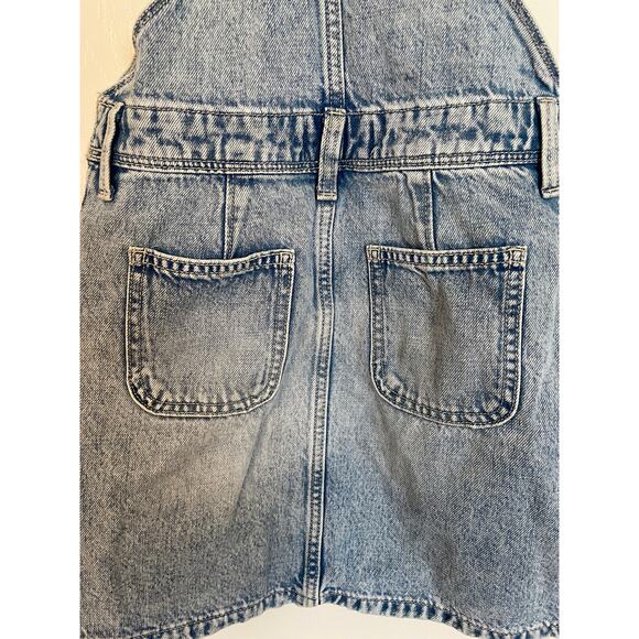 Old Navy Girls Medium Overall Denim Dress Adjustable Straps Light Wash Pockets - Picture 4 of 13